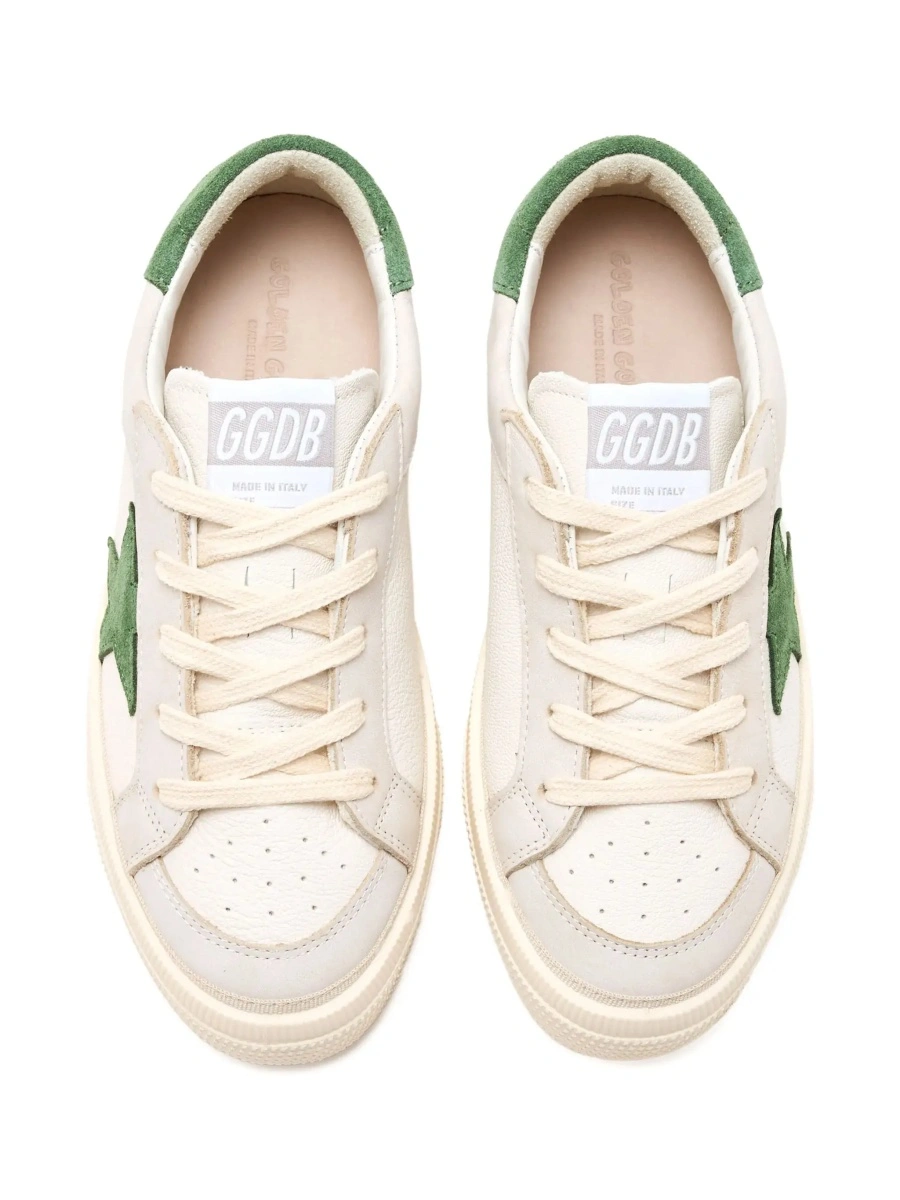 Sneakers GOLDEN GOOSE KIDS albi din piele 'May' - Img 5