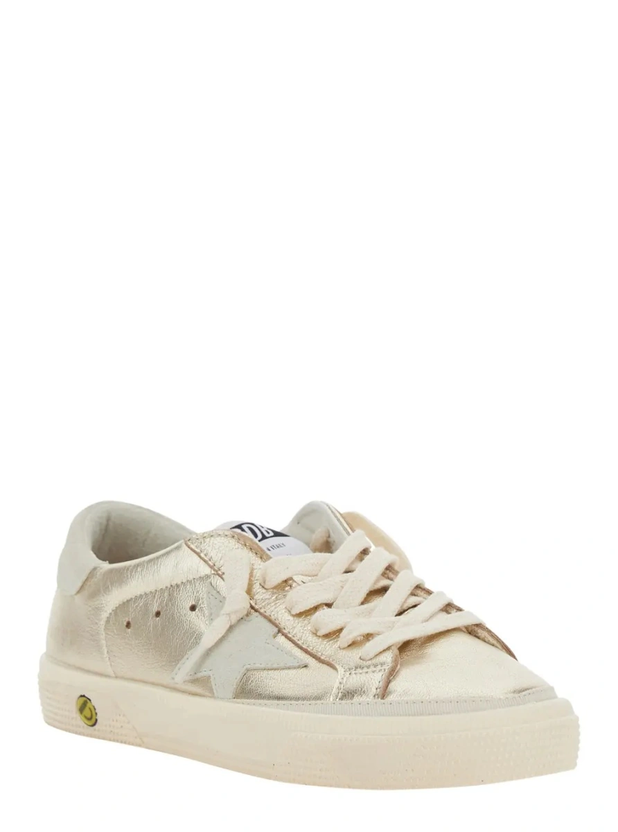 Sneakers GOLDEN GOOSE KIDS gri din piele 'May' - Img 2