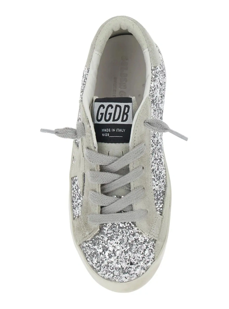 Sneakers GOLDEN GOOSE KIDS gri din piele si piele intoarsa - Img 4