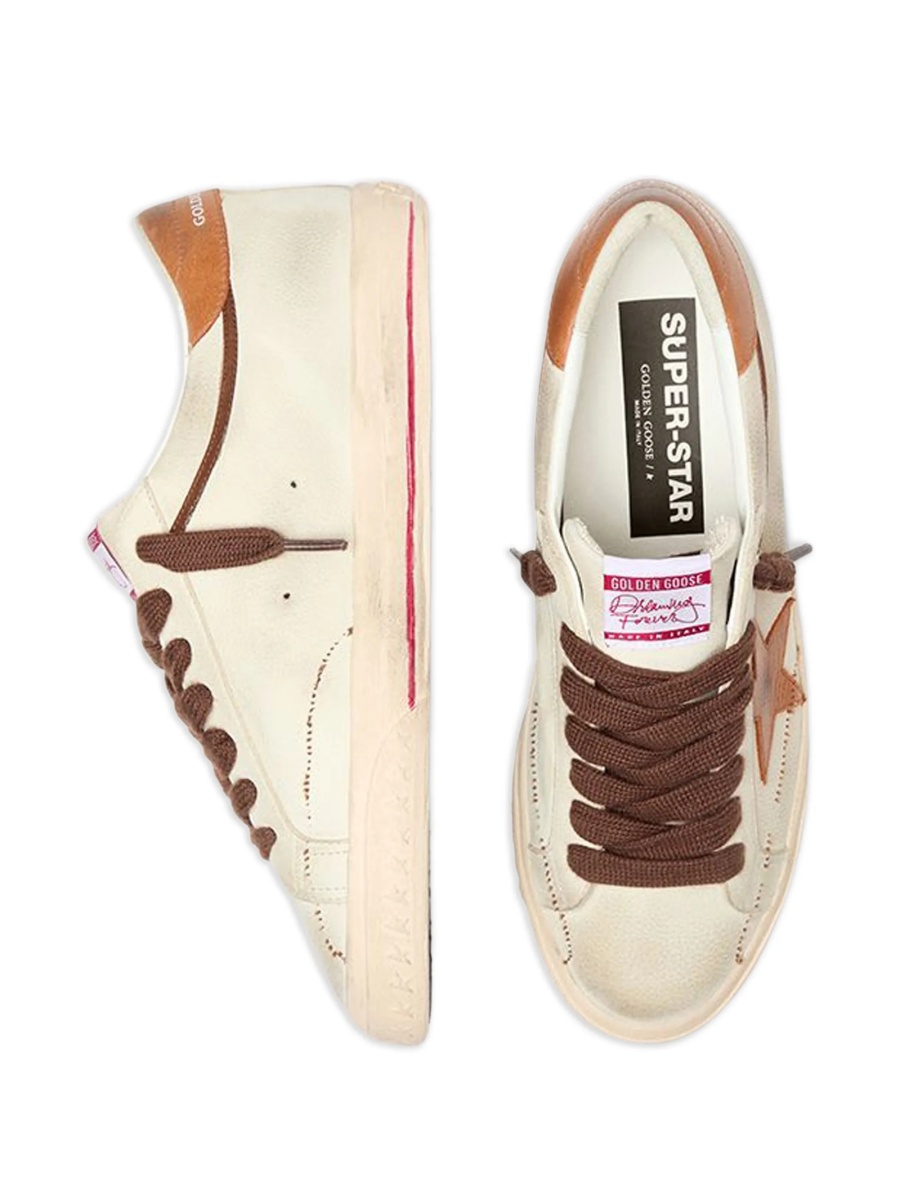 Sneakers Golden Goose neutri din piele - Img 3