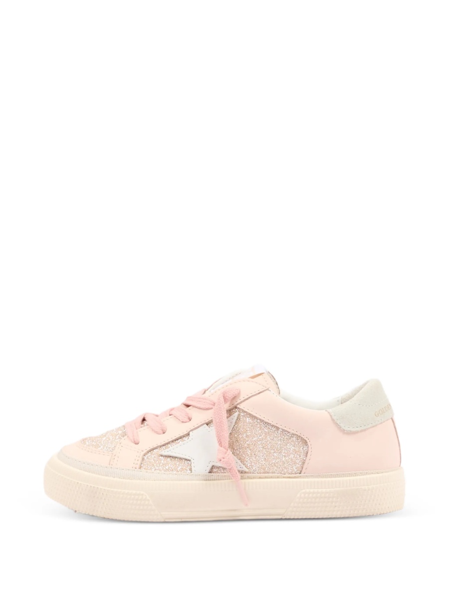 Sneakers Golden Goose roz din piele - Img 5