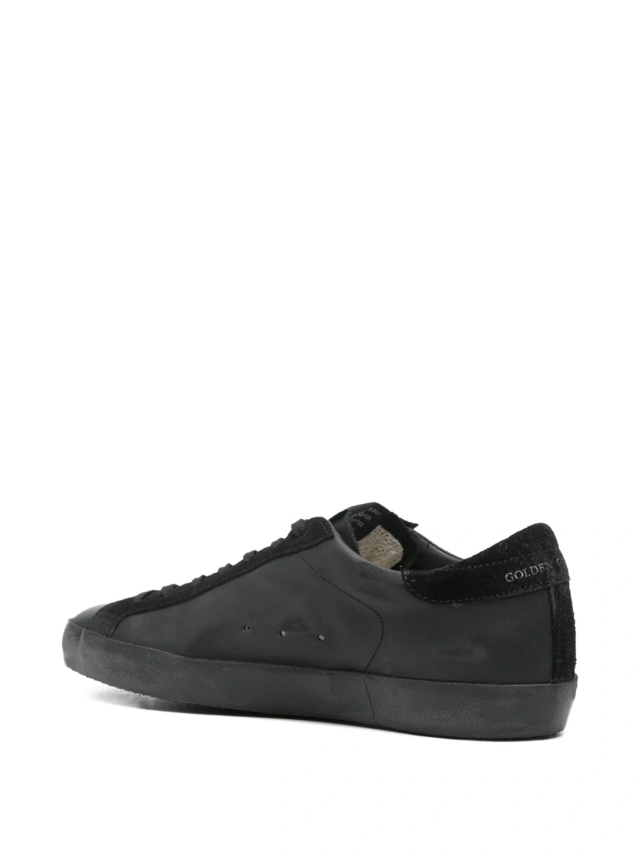 Sneakers Golden Goose star negri din piele intoarsa si piele - Img 3