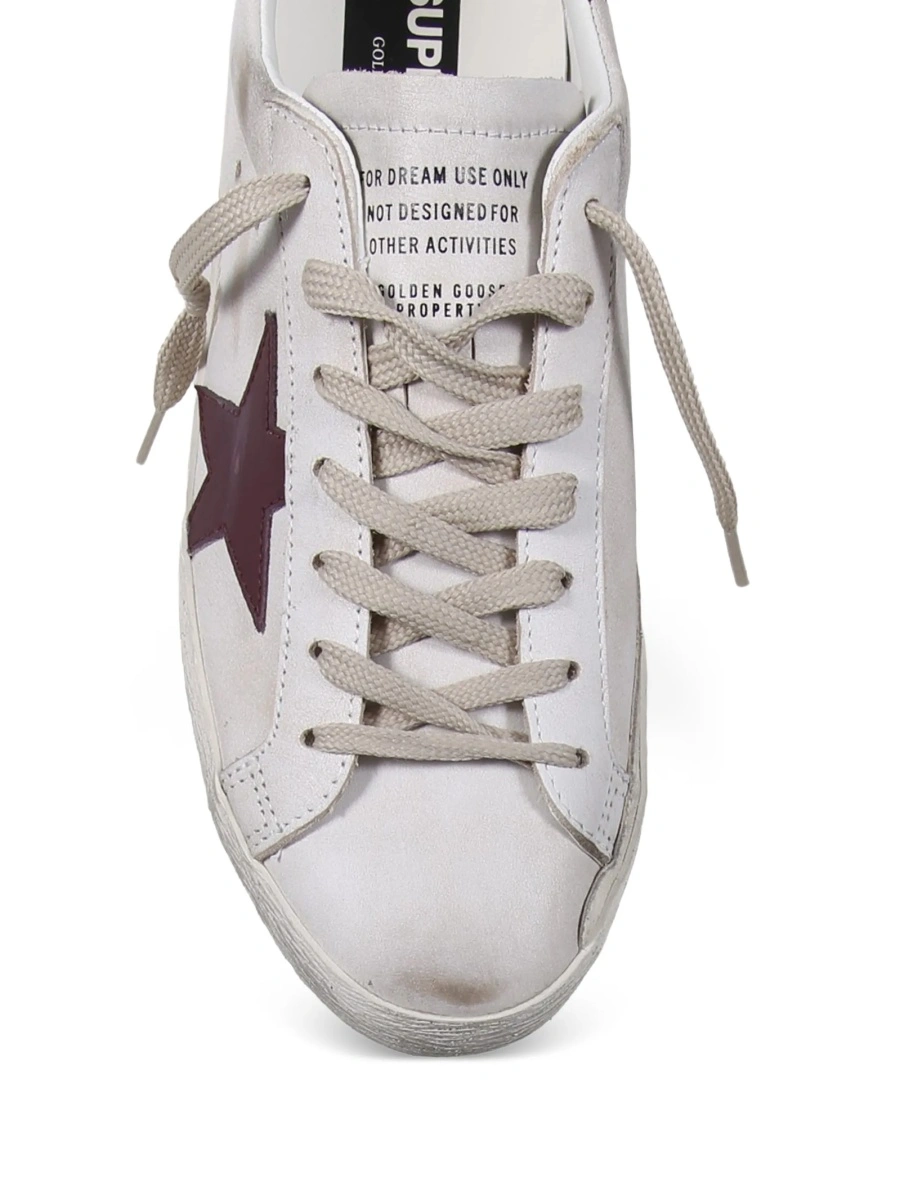 Sneakers Golden Goose star neutri din piele - Img 4