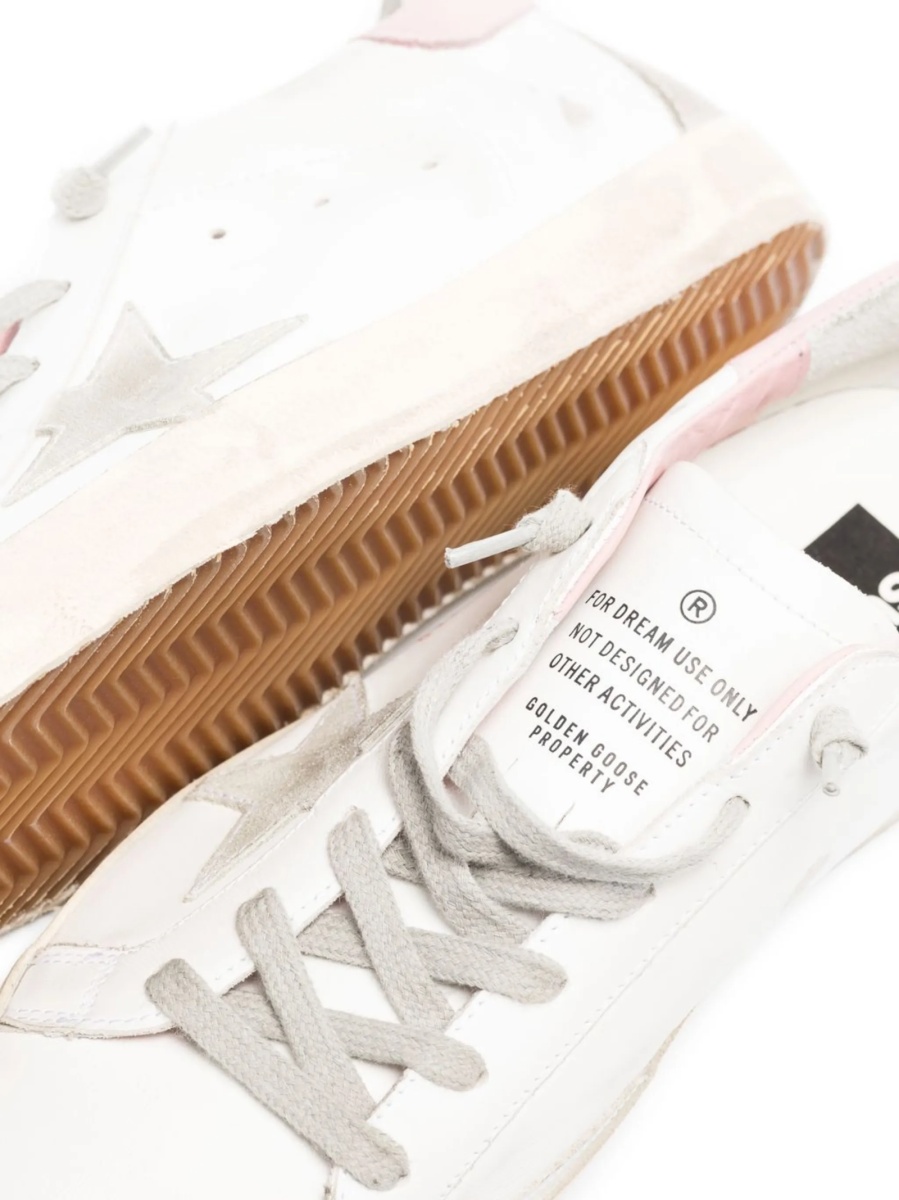 Sneakers Golden Goose superstar albi din piele - Img 4