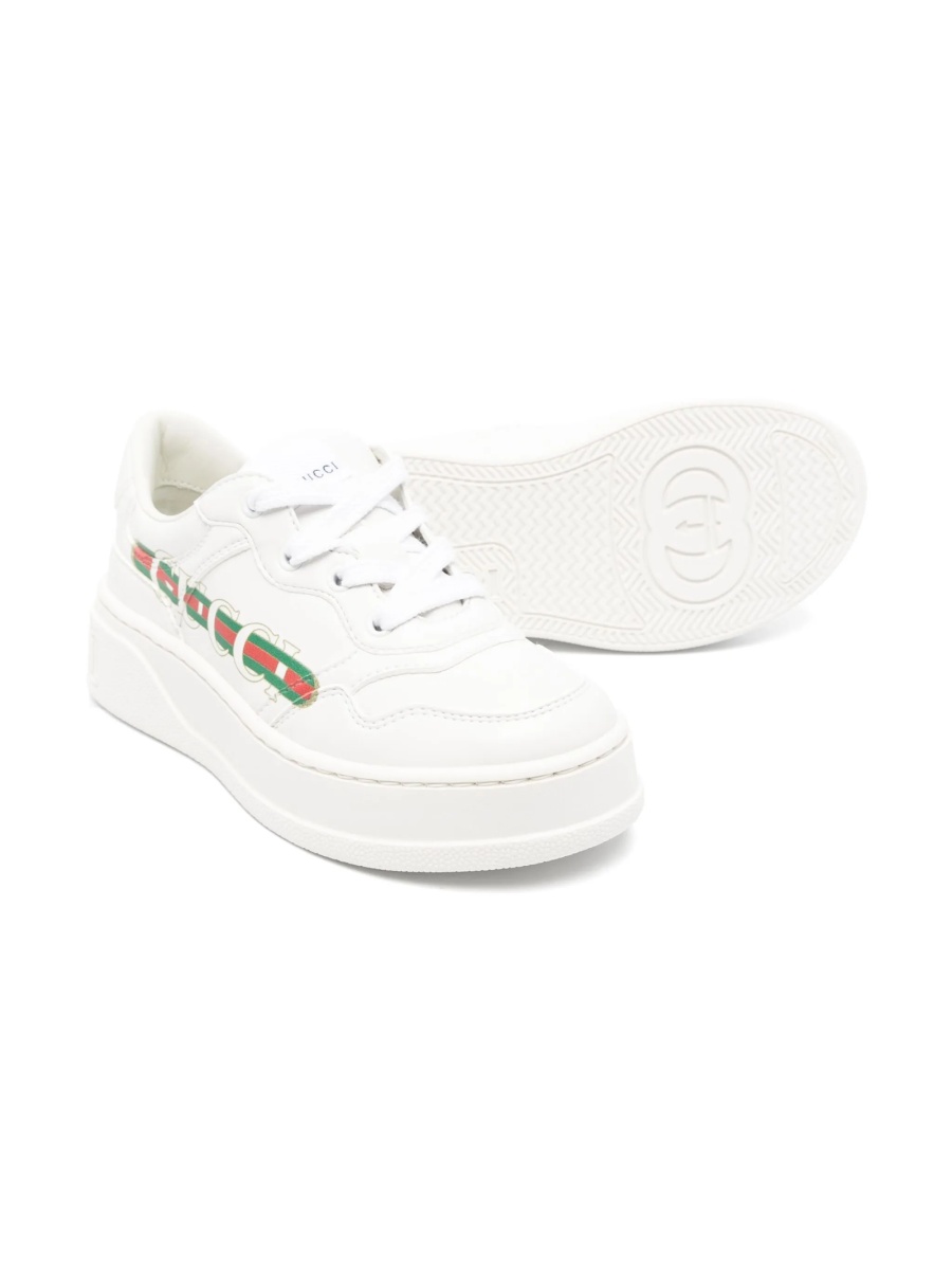 Sneakers Gucci albi din piele - Img 2