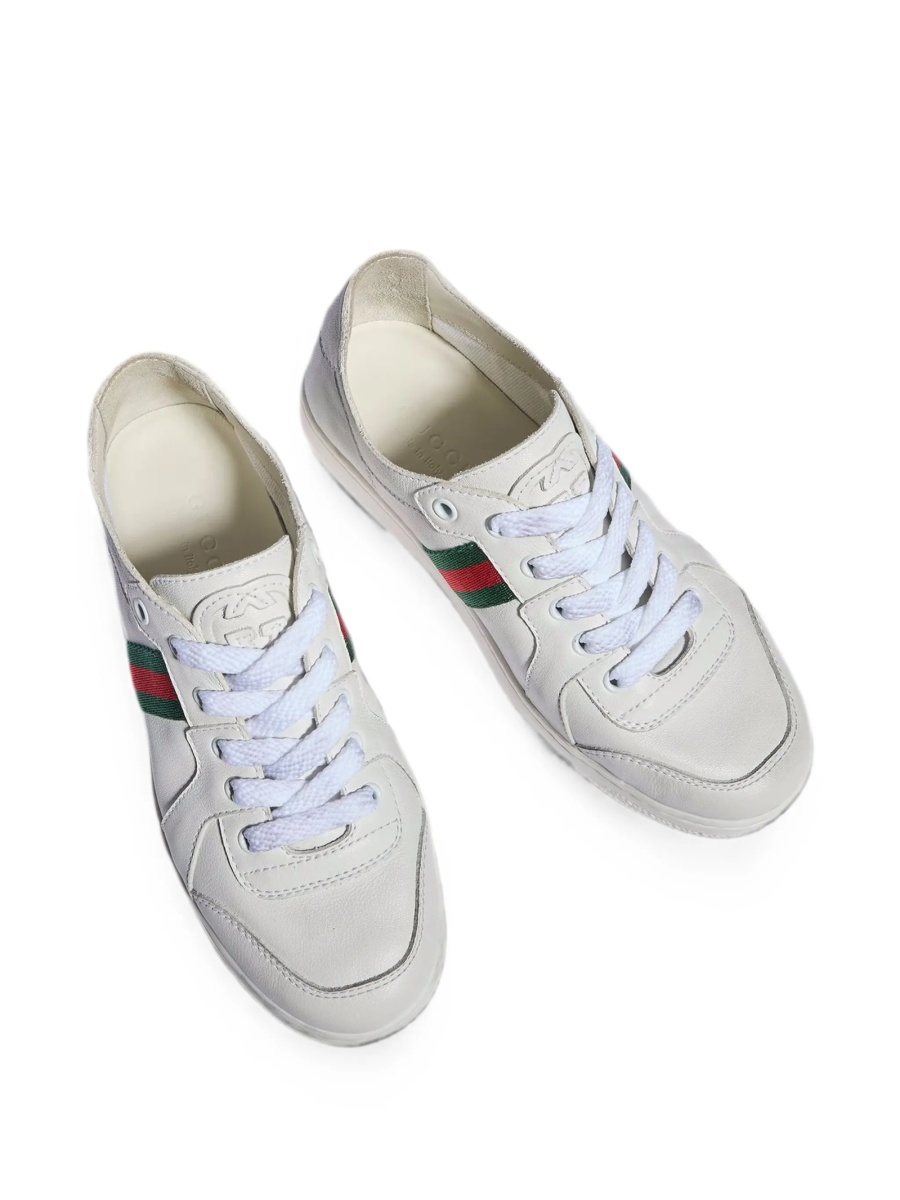 Sneakers Gucci albi din piele - Img 4