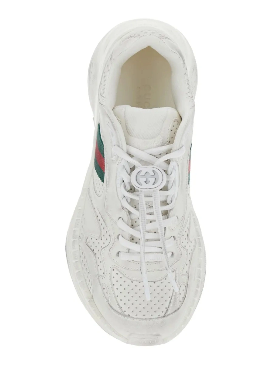 Sneakers Gucci albi din piele - Img 4