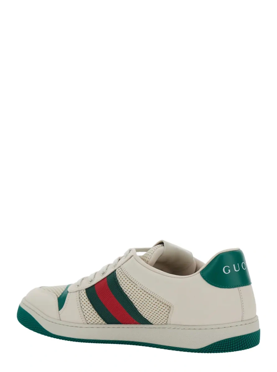 Sneakers Gucci albi din piele - Img 3