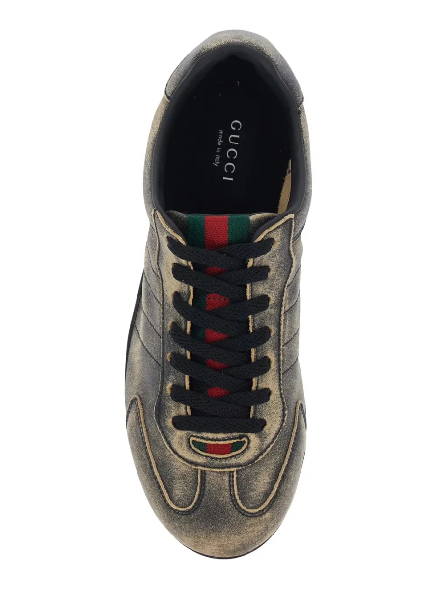 Sneakers Gucci negri din piele intoarsa - Img 4