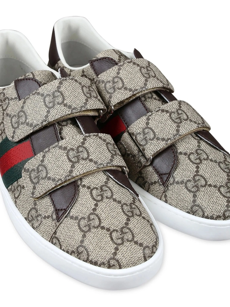 Sneakers Gucci neutri din material textil si rasina poliuretanica - Img 2