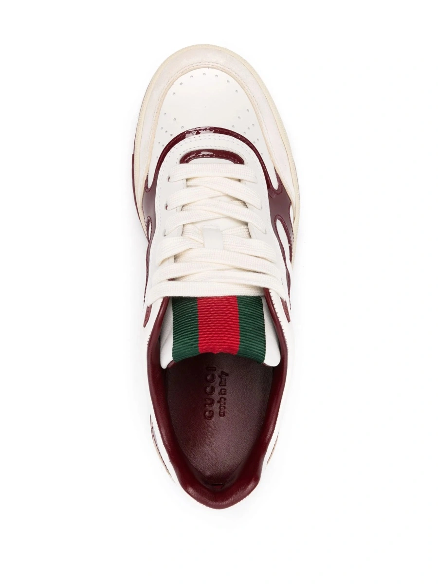Sneakers Gucci neutri din piele - Img 4