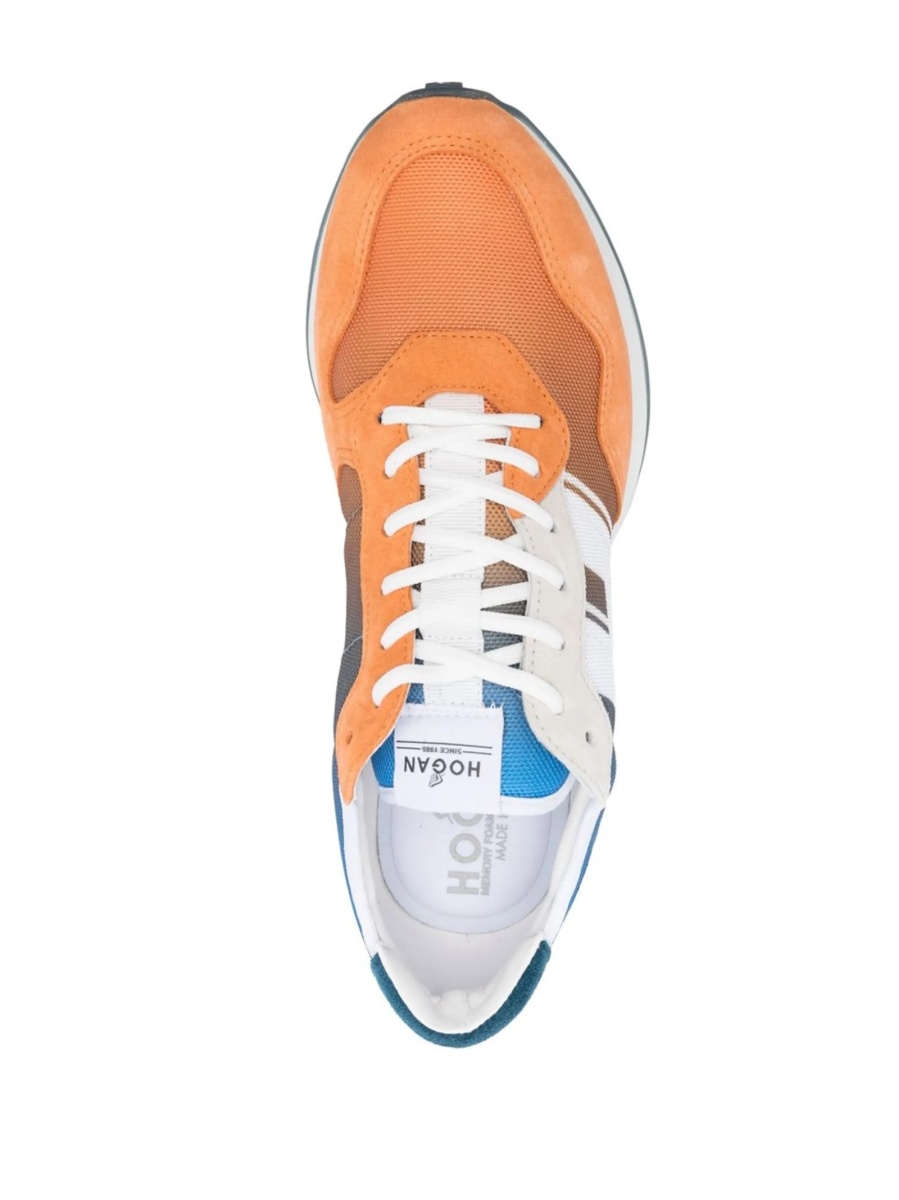 Sneakers Hogan albastri din material textil si piele - Img 4