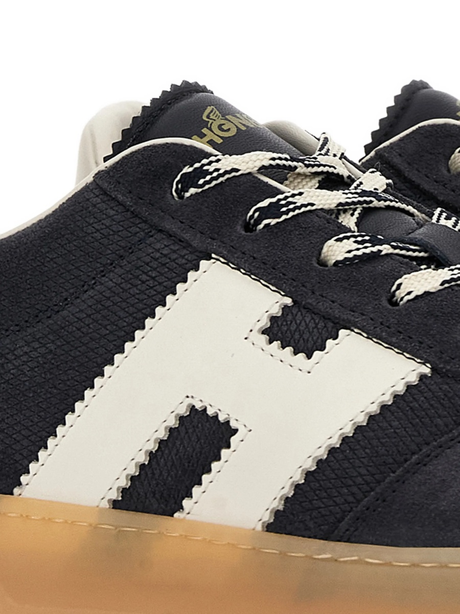 Sneakers Hogan albastri din piele intoarsa si piele - Img 4