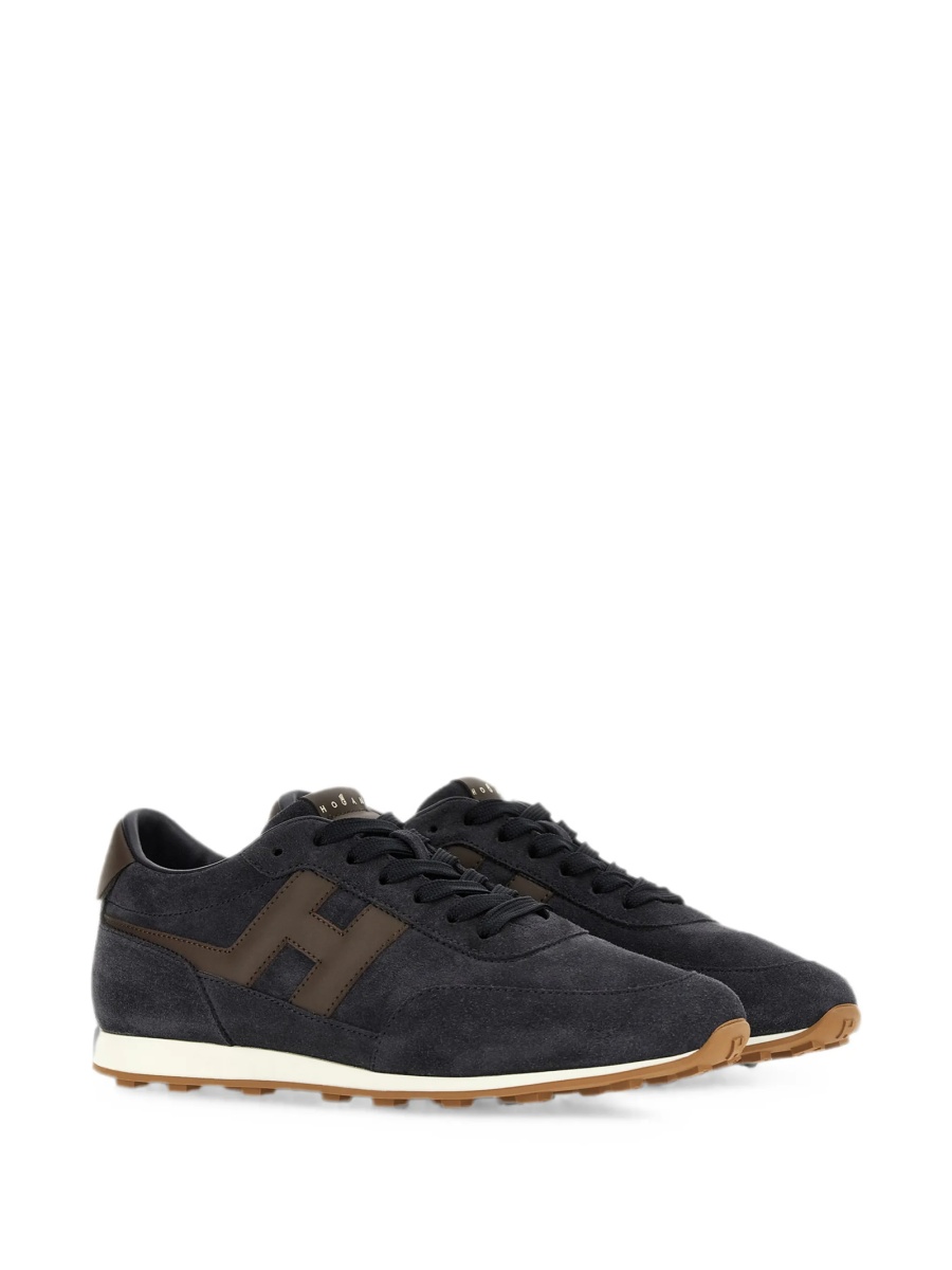 Sneakers Hogan albastri din piele si piele intoarsa - Img 2