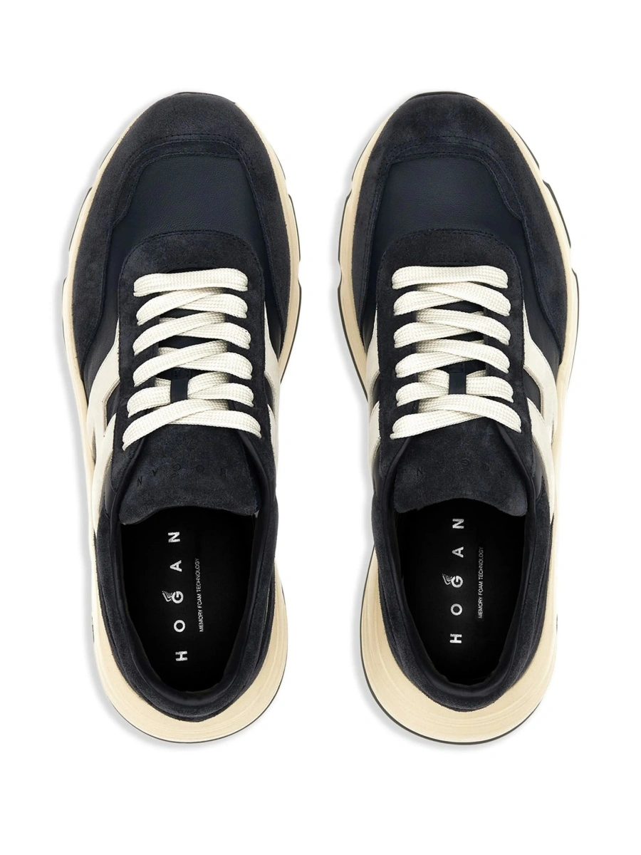 Sneakers Hogan albastri din piele - Img 4