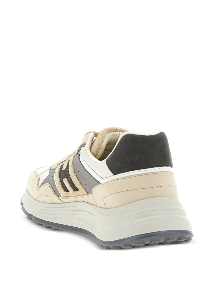Sneakers Hogan albi din piele si piele intoarsa - Img 4
