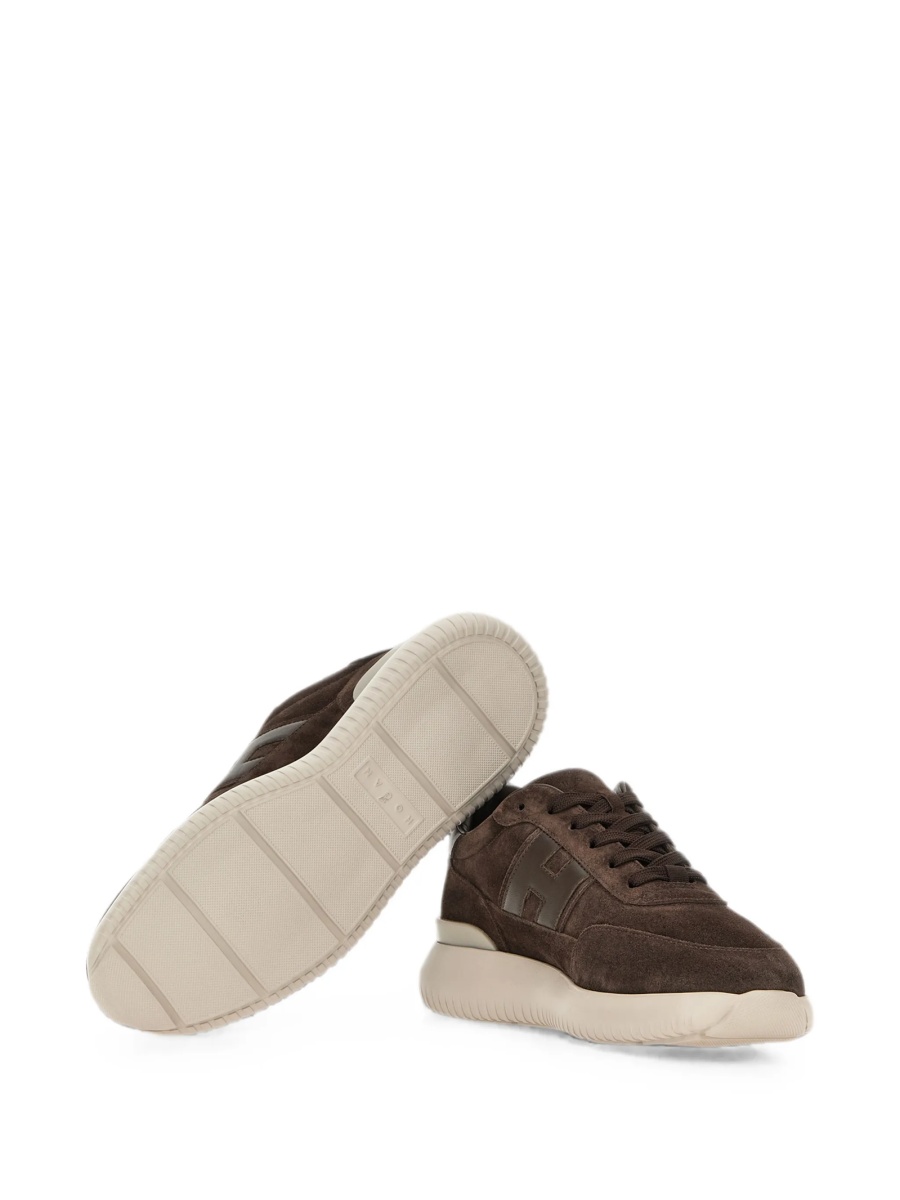 Sneakers Hogan interactive maro din piele intoarsa si piele - Img 5
