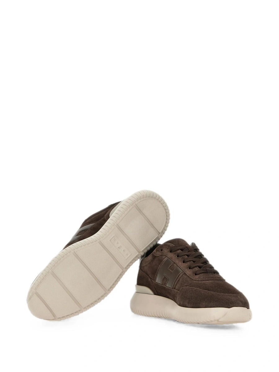 Sneakers Hogan interactive maro din piele intoarsa si piele - Img 5