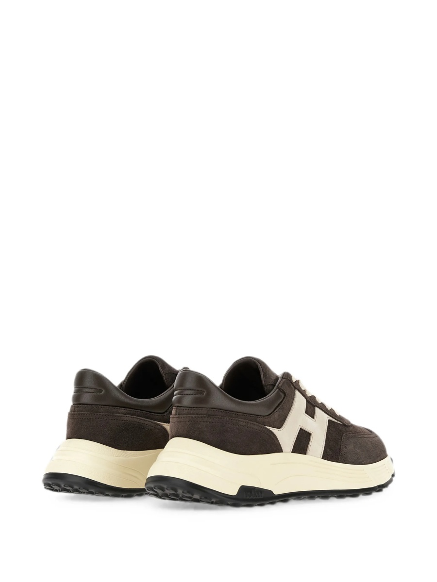 Sneakers Hogan maro din piele intoarsa si piele - Img 4