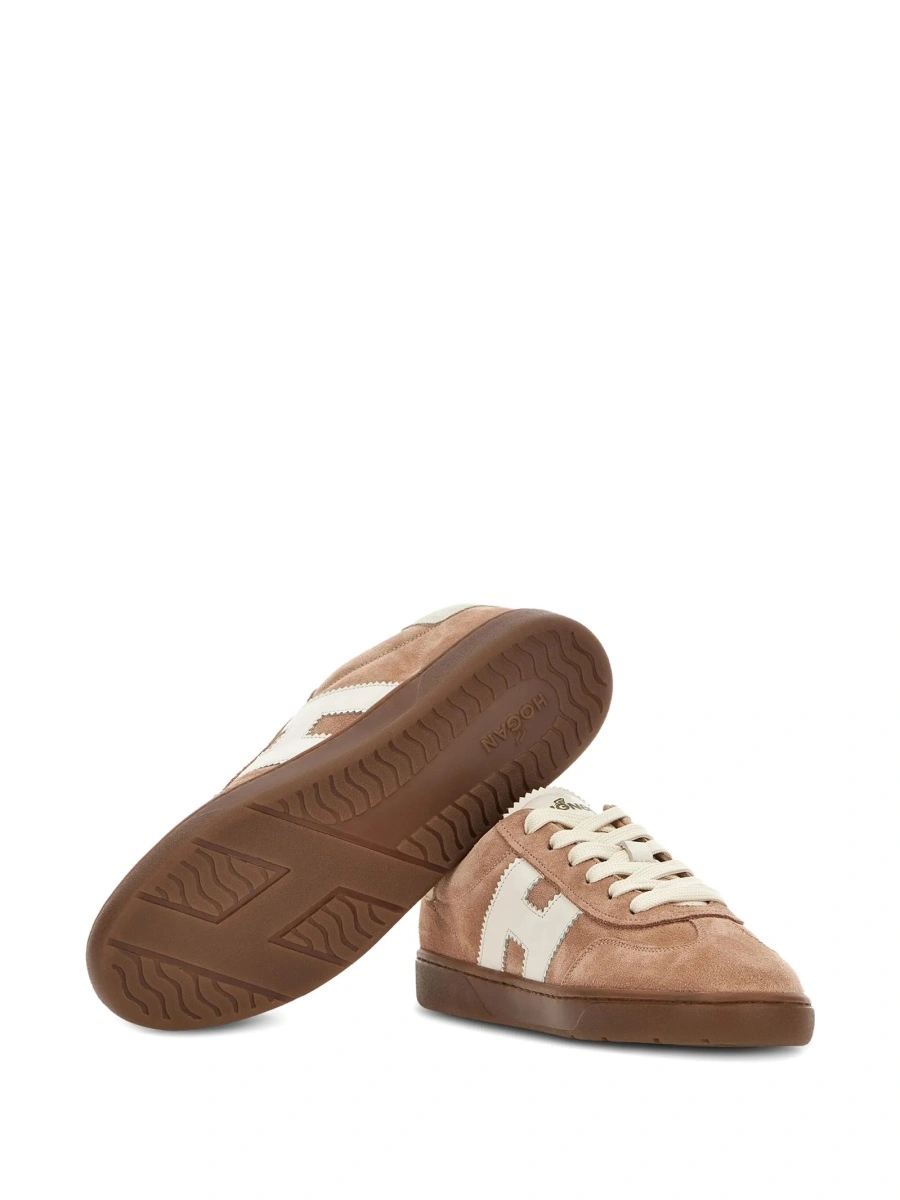 Sneakers Hogan maro din piele si piele intoarsa - Img 4