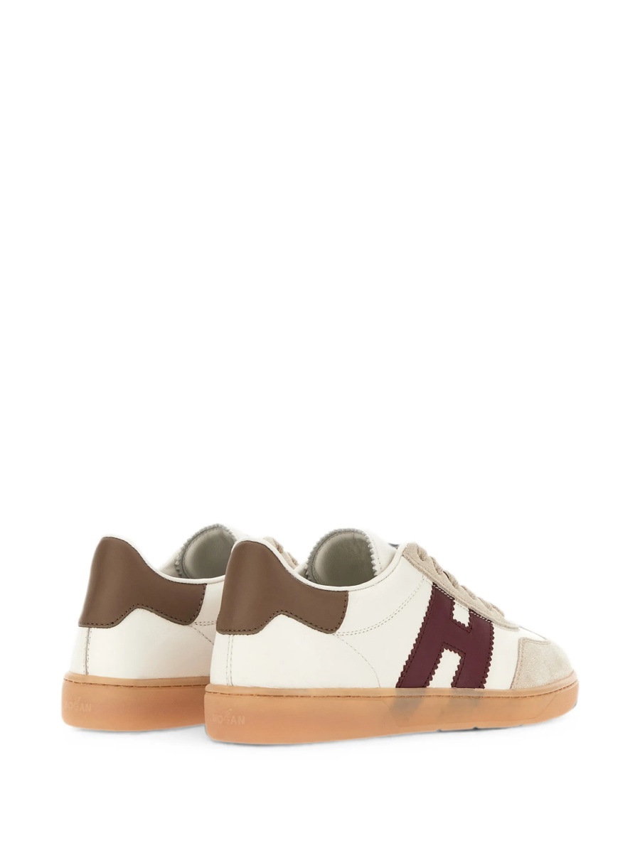 Sneakers Hogan neutri din piele intoarsa si piele - Img 4