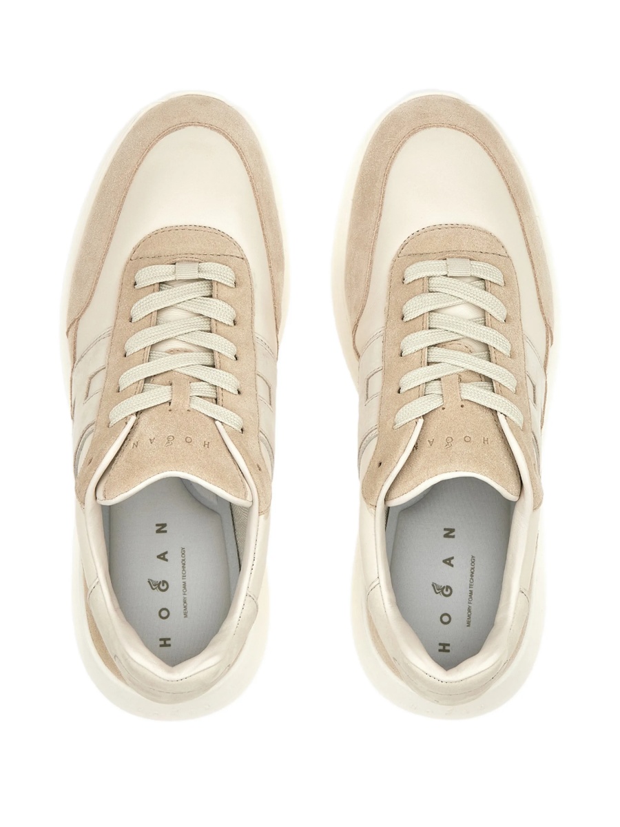 Sneakers Hogan neutri din piele - Img 3