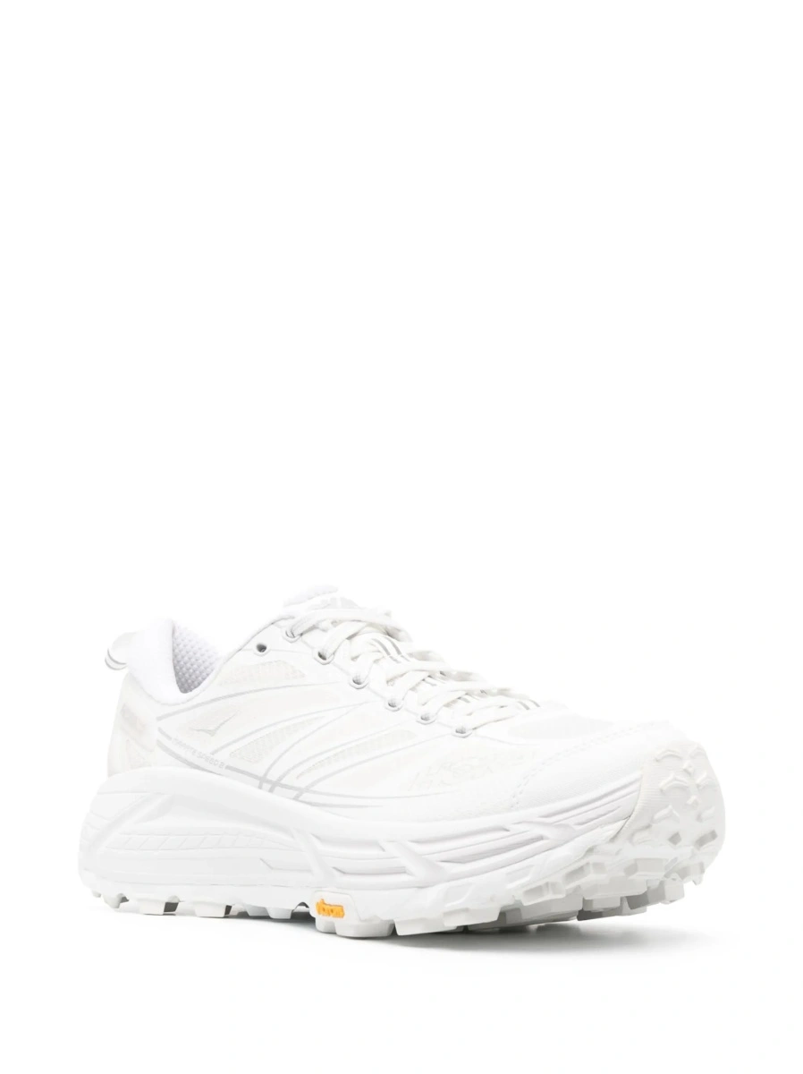 Sneakers Hoka One One albi din piele si material textil - Img 2