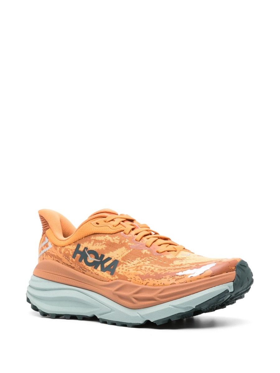 Sneakers Hoka One One portocalii din material textil - Img 2