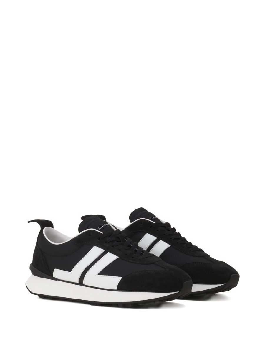 Sneakers Lanvin negri din poliamida si bos taurus - Img 2