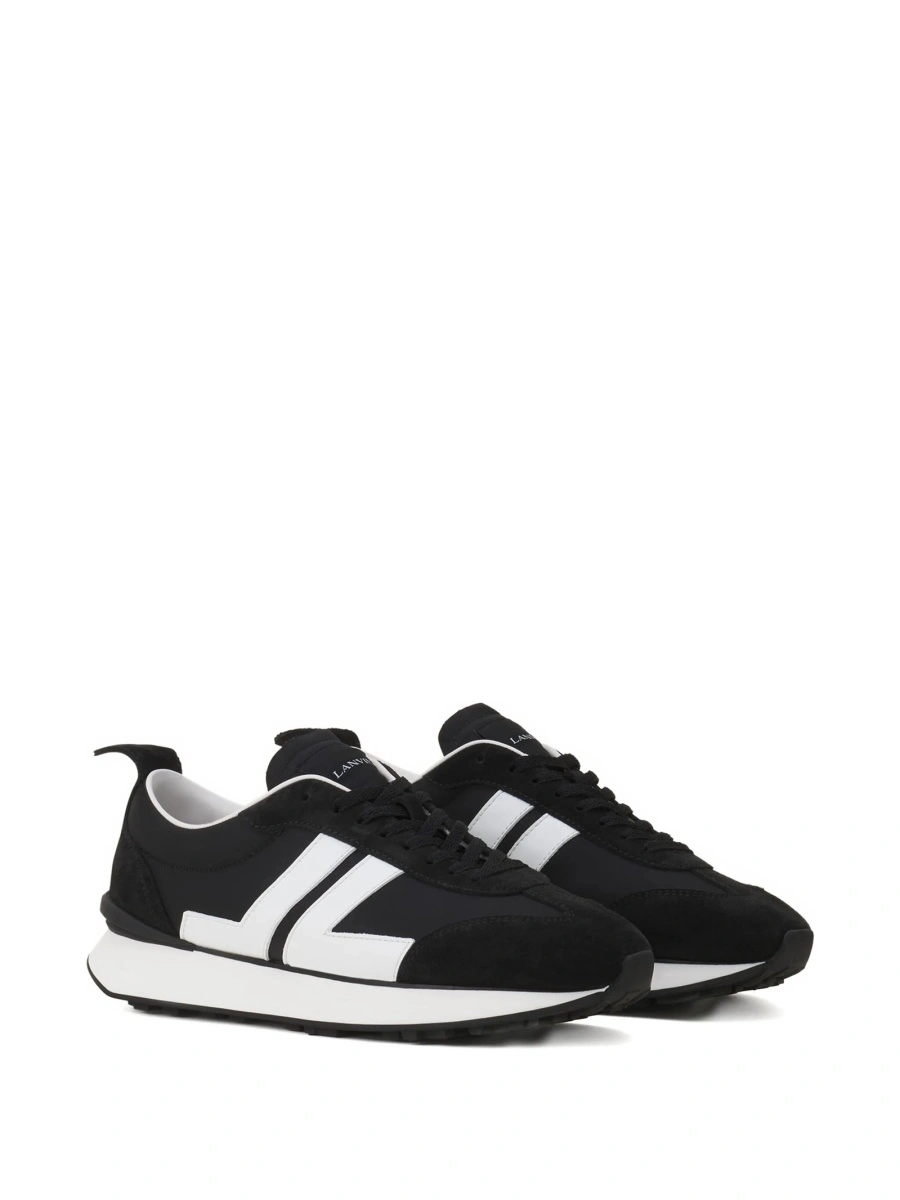 Sneakers Lanvin negri din poliamida si bos taurus - Img 2