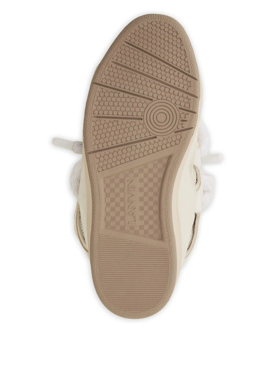 Sneakers Lanvin neutri din polyester si bos taurus - Img 4