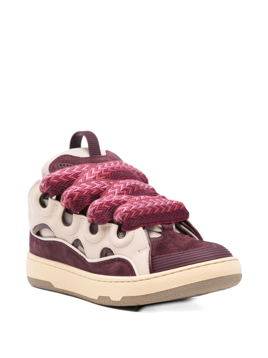 Sneakers Lanvin rosii din polyester si bos taurus - Img 2