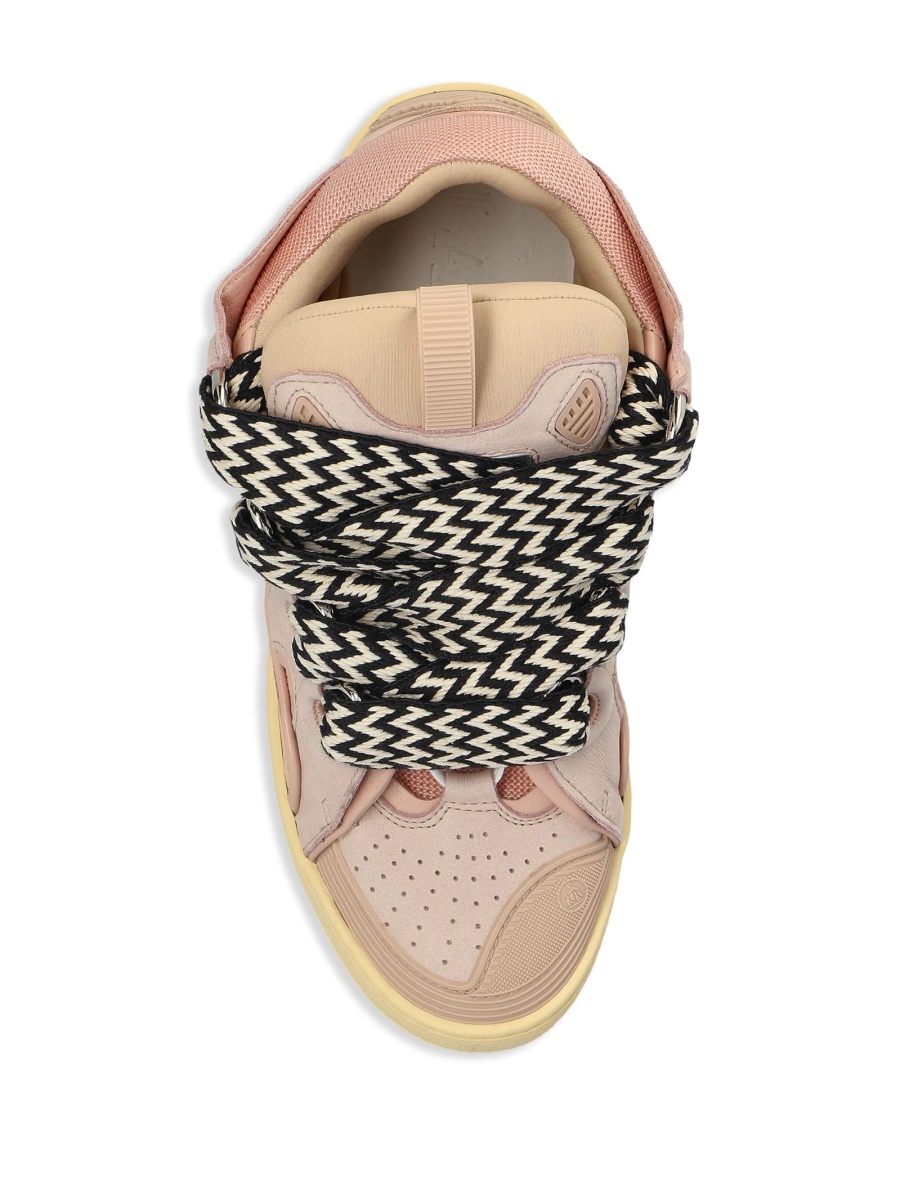 Sneakers Lanvin roz din polyester si piele - Img 4