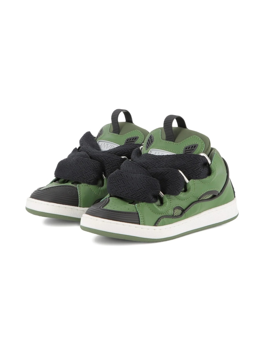 Sneakers Lanvin verzi din piele si fibre - Img 3