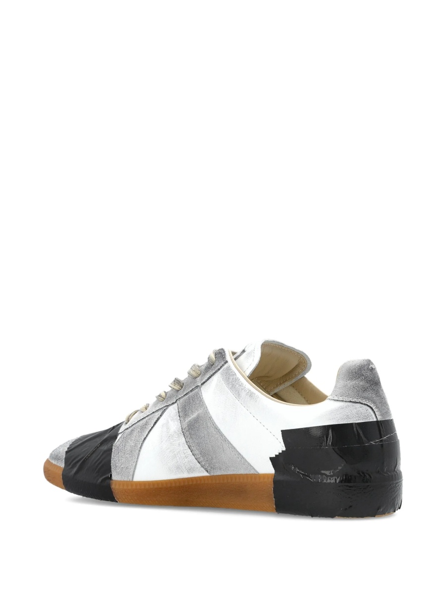 Sneakers Maison Margiela albi din piele si material textil - Img 4