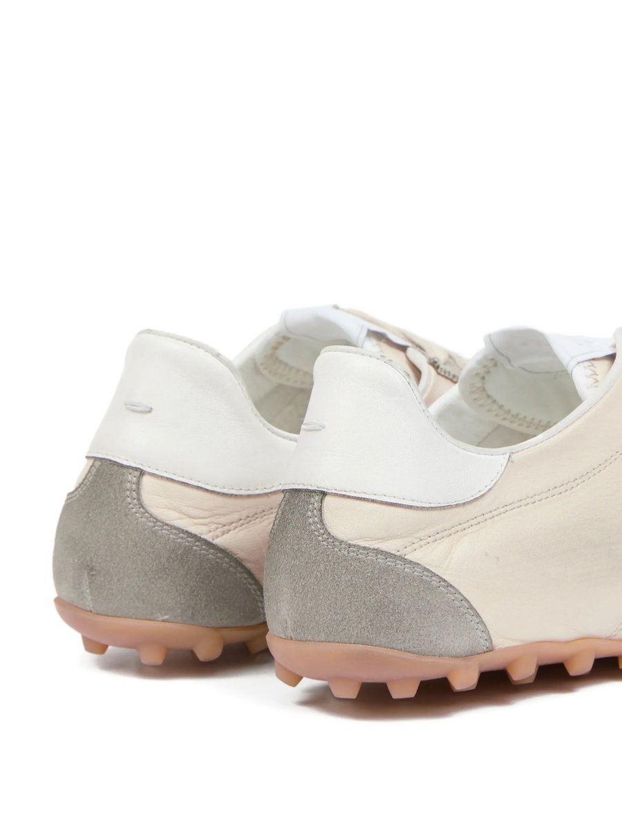 Sneakers Maison Margiela galbeni din piele intoarsa si piele - Img 4