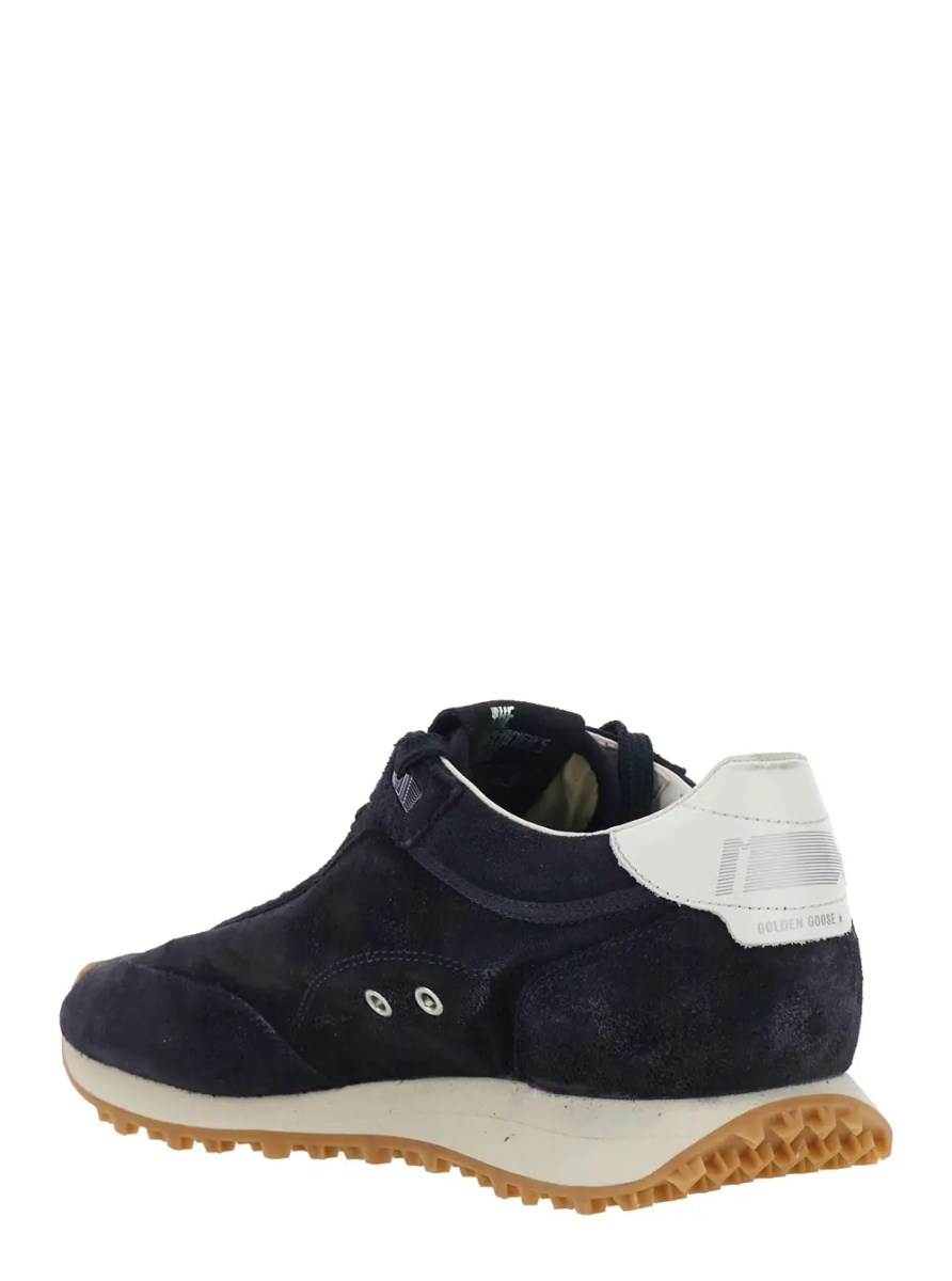Sneakers 'Marathone' Blue Low Top Sneakers with star patch on the side in leather for men - Img 3