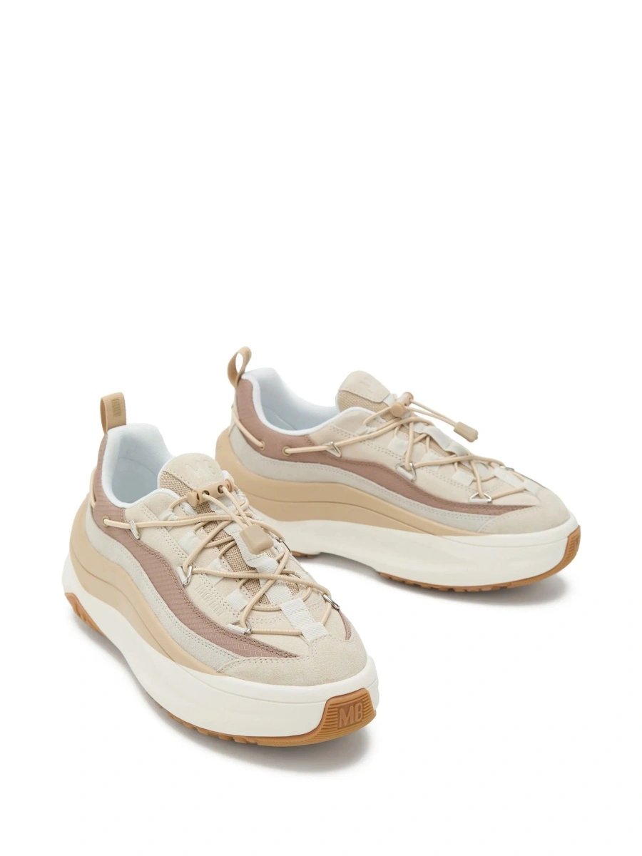 Sneakers Moon Boot neutri din piele si polyester - Img 2