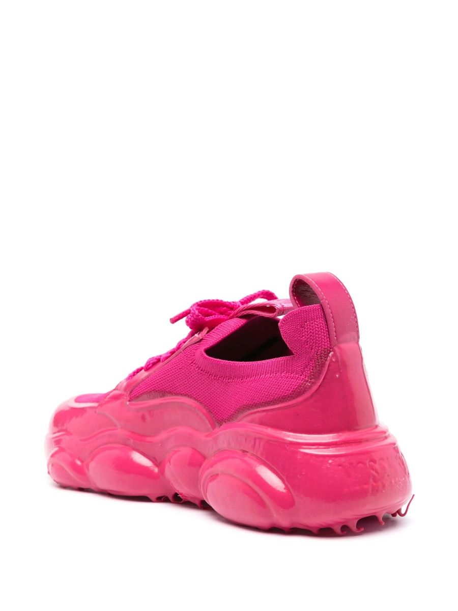 Sneakers Moschino roz din poliuretan si material textil - Img 3