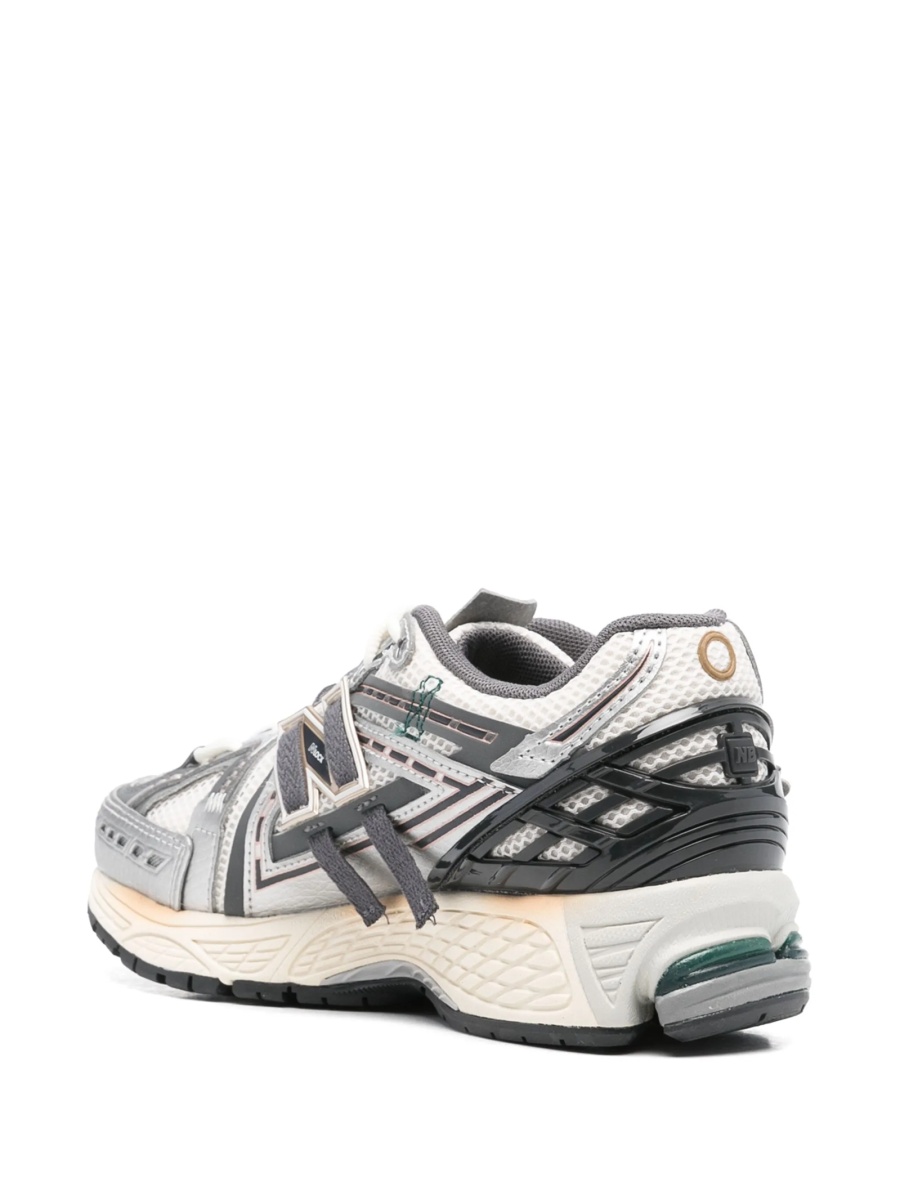 Sneakers New Balance argintii din material textil si piele - Img 3