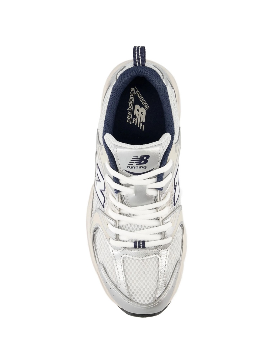 Sneakers New Balance Kids argintii din poliuretan - Img 3