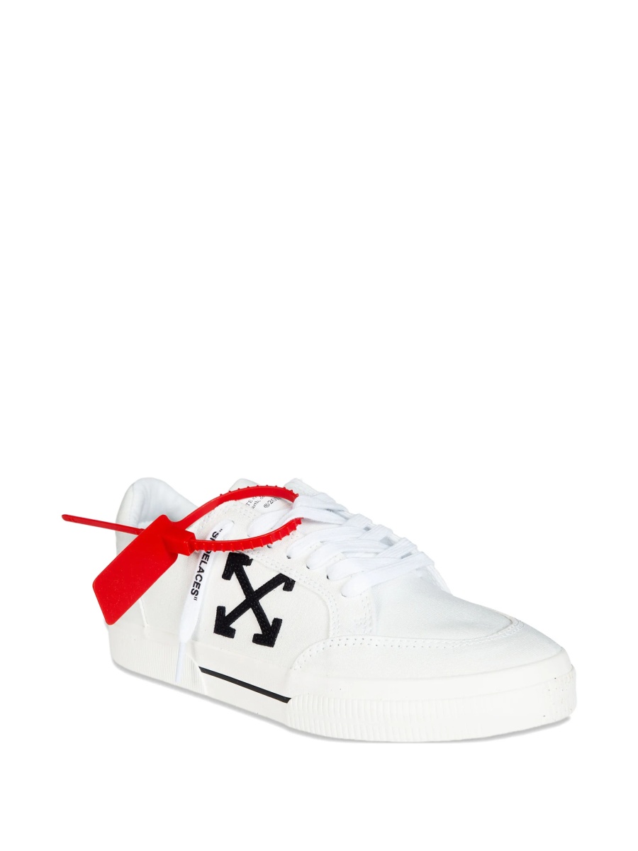 Sneakers Off-White albi din piele si bumbac - Img 2