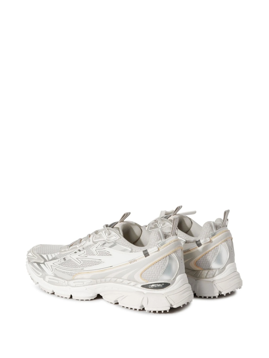 Sneakers Off-White gri din piele eco si polyester - Img 3