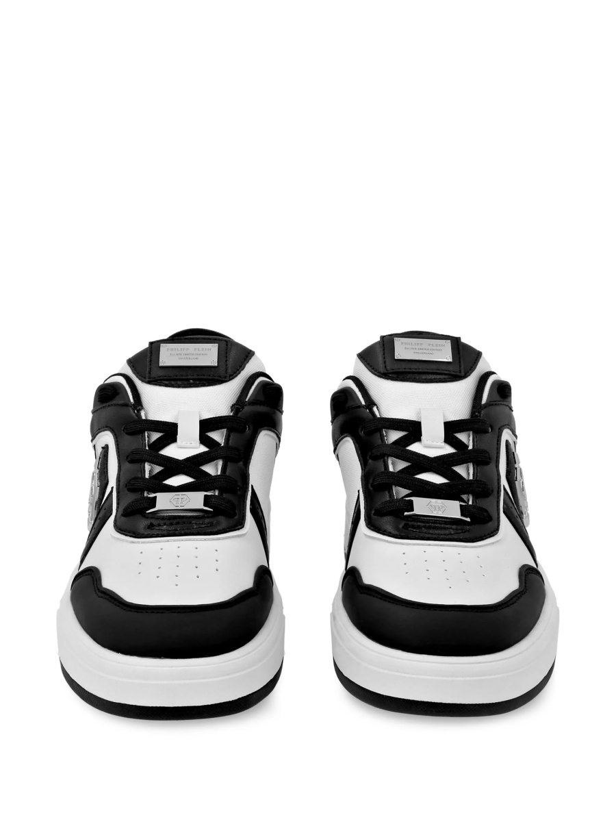 Sneakers Philipp Plein negri din piele si material textil - Img 3