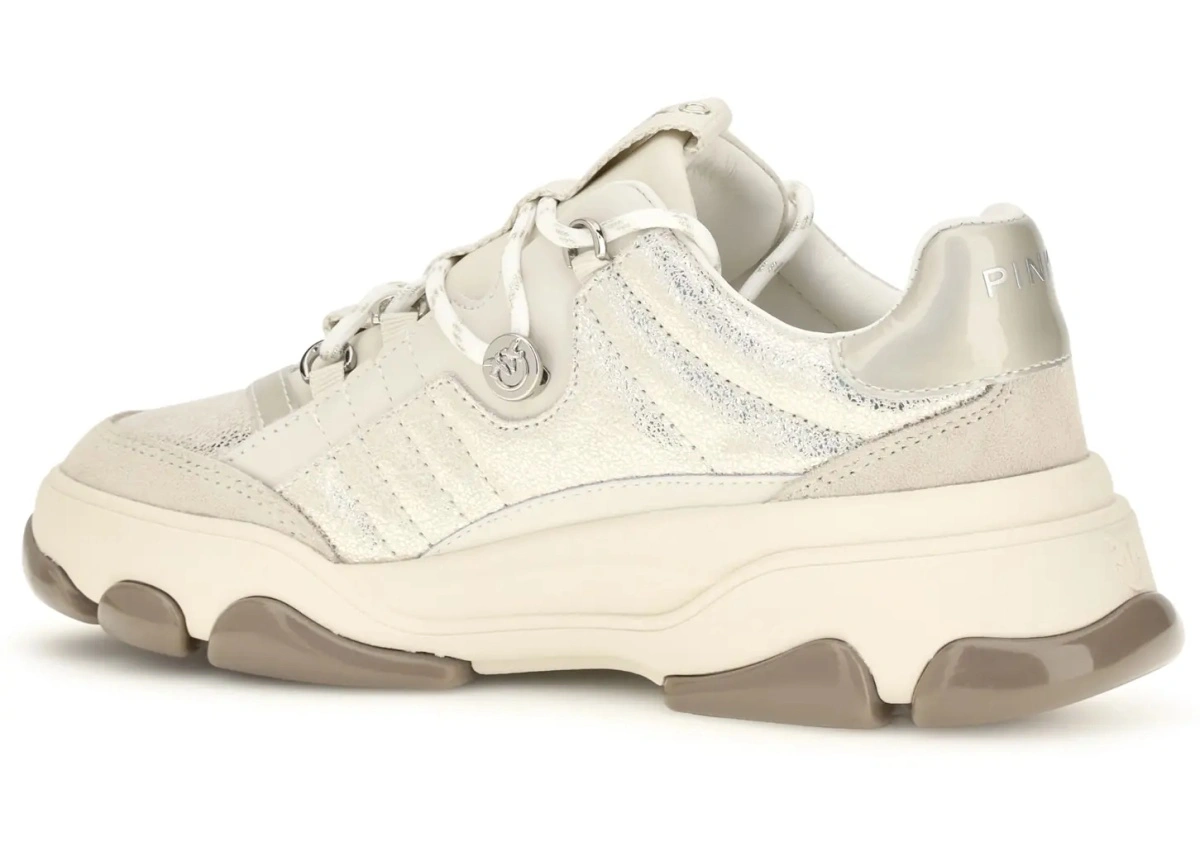 Sneakers Pinko gri din piele - Img 3