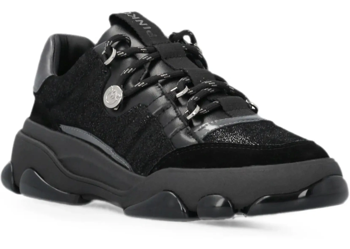 Sneakers Pinko negri din piele intoarsa - Img 5