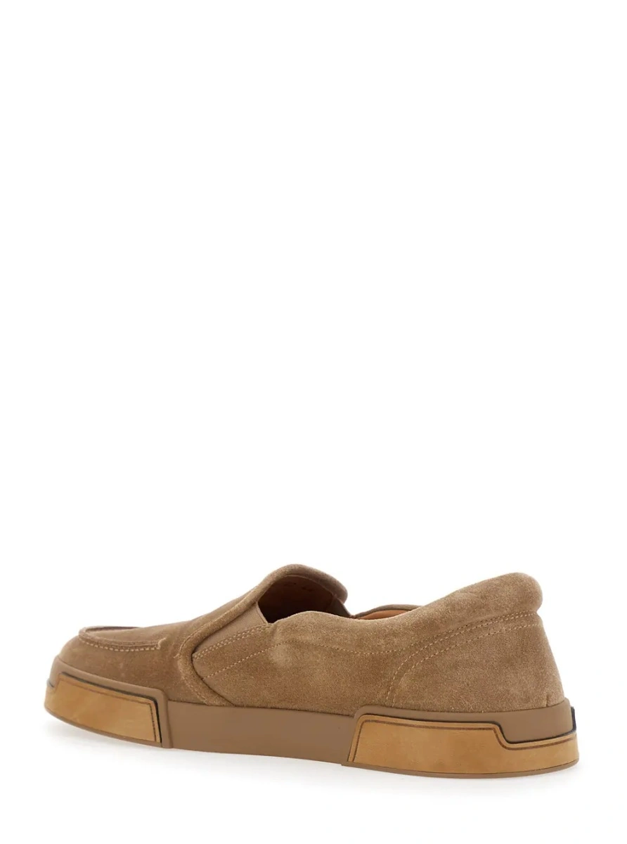 Sneakers 'Portofino' Brown Sneakers with Logo Lettering on the Sole in Suede Man - Img 3