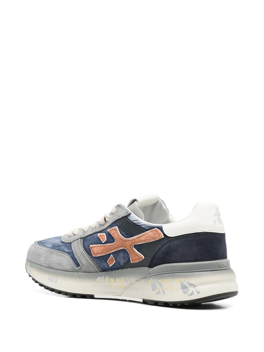 Sneakers Premiata albastri din material textil si piele intoarsa - Img 3