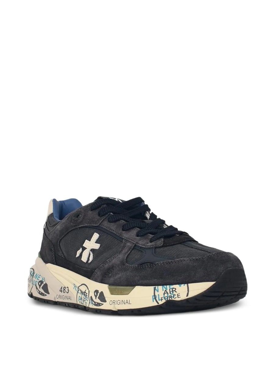 Sneakers Premiata albastri din piele si poliamida - Img 2