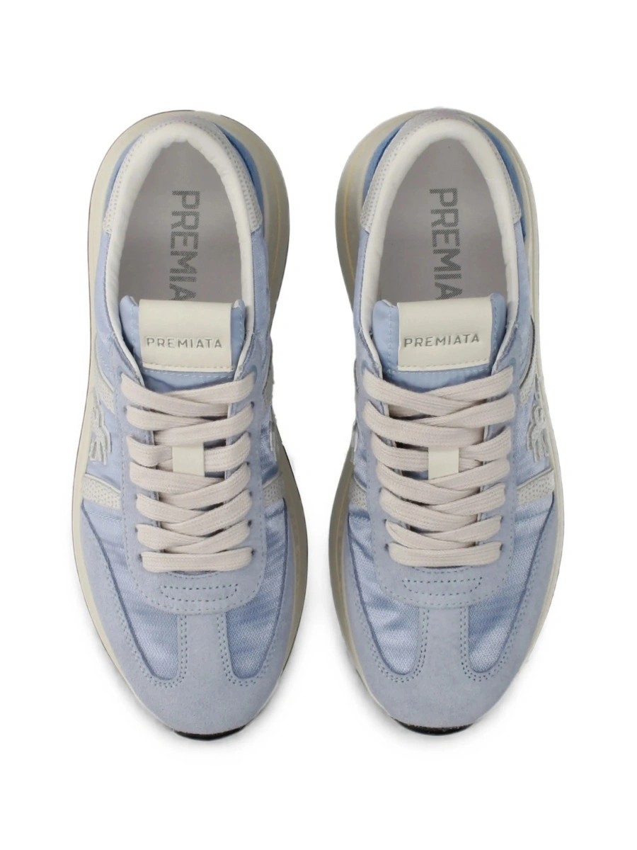 Sneakers Premiata albastri din poliuretan si piele - Img 3
